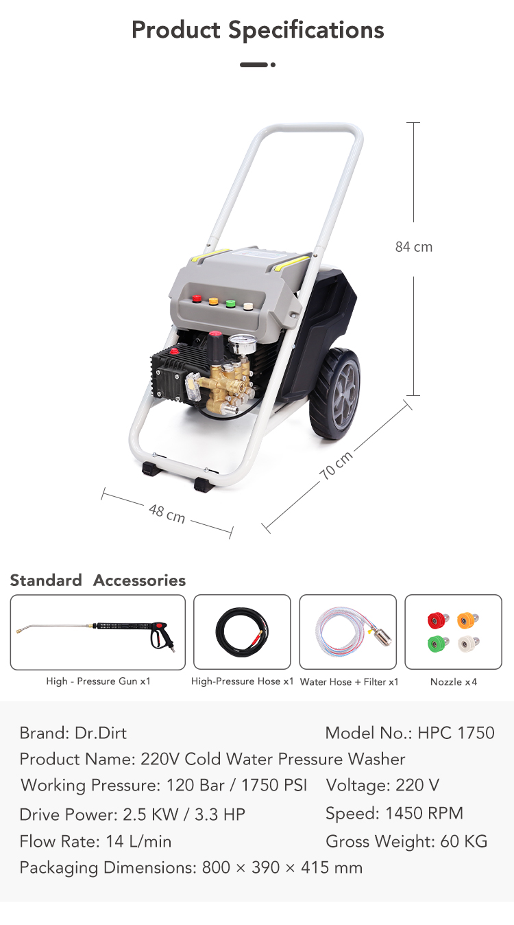 Dr.Dirt Electric High-Pressure Washer - Cleanic Cleaning Equipment